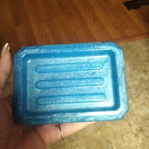Blue Glitter Soap Dish